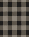 Dune Plaid Charcoal gingham check wallpaper in charcoal and stone