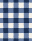 Dune Plaid Navy gingham check wallpaper in navy and linen