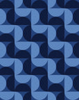 Ember Mosaic Midnight retro geometric wallpaper in midnight blue