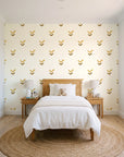 Falling Grace Ochre chevron wallpaper in a bright, cheerful child's bedroom