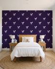 Falling Grace Plum chevron wallpaper in a bright, cheerful child's bedroom