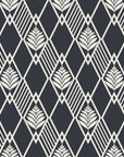 Floral Fantasia Charcoal diamond lattice wallpaper in charcoal and ivory