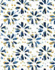Gilt Scatter Navy floral scatter wallpaper in navy and gold