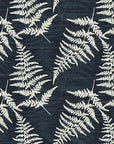 Harbor Fern Slate fern wallpaper in slate and ivory