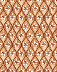 Hidden Court Terracotta floral ogee wallpaper in terracotta and cream