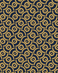 Indigo Labyrinth Midnight Gold geometric wallpaper in midnight and gold