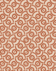 Indigo Labyrinth Terracotta geometric wallpaper in terracotta and sand