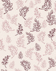 Ink & Sprig Burgundy botanical sprig wallpaper in burgundy and blush
