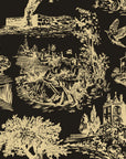 Inked Grove Gilt pastoral toile wallpaper in gold and black