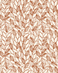 Khaki Leaf Clay botanical leaf wallpaper in clay and cream