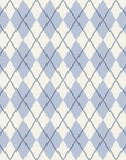 Linen Diamonds Navy argyle wallpaper in navy and ivory