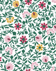 Matisse Reverie Emerald folk floral wallpaper in emerald and gold