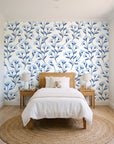 Meadow Light Cornflower meadow flower wallpaper in a bright, cheerful child's bedroom