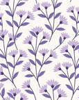 Meadow Light Lavender meadow flower wallpaper in lavender and ivory