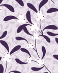 Mistletoe Trail Aubergine mistletoe wallpaper in aubergine and lilac