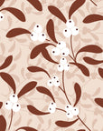 Mistletoe Trail Terracotta mistletoe wallpaper in terracotta and sand