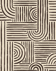 Nomad Stripe Espresso geometric wallpaper in oat and espresso
