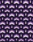 Ocean Fortress Plum art deco scale wallpaper in plum and pearl