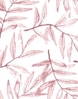 Pale Foliage Rose willow leaf wallpaper in rose and blush