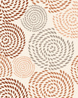 Petal Cascade Terracotta spiral rosette wallpaper in terracotta and peach