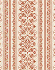 Porcelain Filigree Terracotta filigree damask wallpaper in terracotta and sand