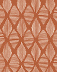 Reed & Smoke Terracotta geometric wallpaper in terracotta and cream