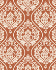 Secret Arbor Terracotta damask wallpaper in terracotta and sand