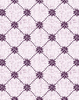 Shadow Garden Plum lattice floral wallpaper in plum and pearl