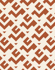 Signal & Edge Terracotta geometric wallpaper in terracotta and ivory