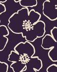 Sketch Anemone Aubergine sketched anemone wallpaper in aubergine and ivory