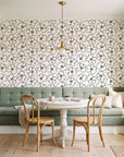 Sketch Anemone Fern sketched anemone wallpaper as a feature wall in a sunlit breakfast nook