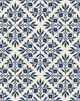 Soft Bouquet Opus Midnight floral damask wallpaper in midnight and linen