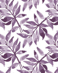Starfall Plum watercolor leaf wallpaper in plum and lilac