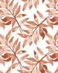 Starfall Terracotta watercolor leaf wallpaper in terracotta and blush