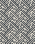 Still Labyrinth Ink maze geometric wallpaper in black and ivory