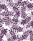 Still Morning Plum foliage wallpaper in plum and lilac