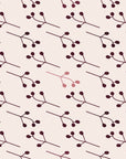Stone Garden Oxblood sprig wallpaper in oxblood and blush