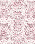Tranquil Flora Rose floral damask wallpaper in rose and blush