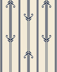Tranquility Tapestry Midnight art deco stripe wallpaper in midnight and ivory