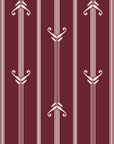 Tranquility Tapestry Oxblood art deco stripe wallpaper in oxblood and blush