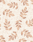 Verdant Scatter Terracotta tossed leaf wallpaper in terracotta and peach