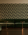 Wild Palm Ebony palm wallpaper in an intimate luxury cocktail lounge