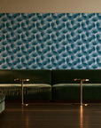 Wild Palm Lagoon palm wallpaper in an intimate luxury cocktail lounge