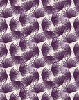 Wild Palm Plum palm wallpaper in plum and pearl