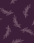 Willow Whisper Aubergine willow sprig wallpaper in aubergine and blush