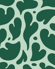Woven Whisper Emerald abstract heart wallpaper in emerald and mint