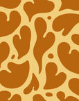 Woven Whisper Marigold abstract heart wallpaper in marigold and butter