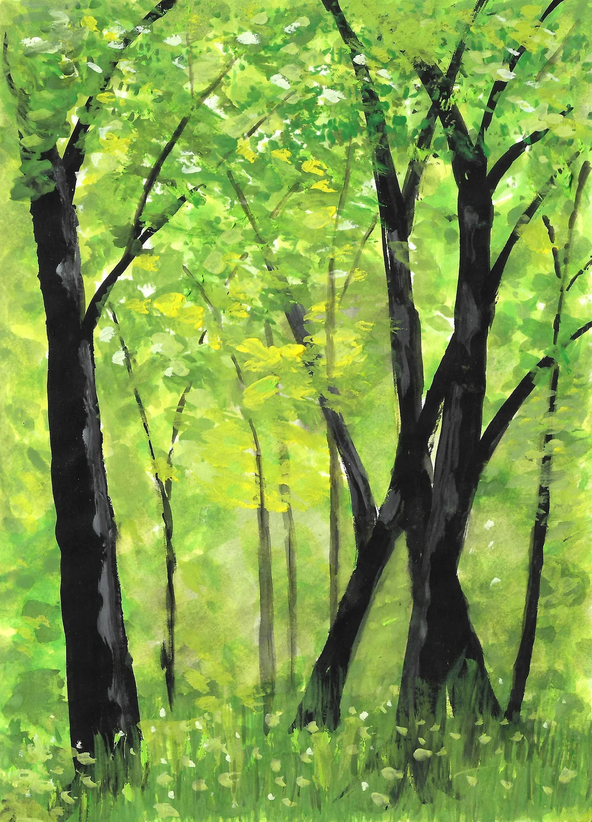 The Green Cathedral lush forest canopy — wall mural for living rooms