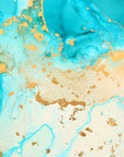 Textured turquoise gold marble peel and stick wallpaper - Aegean Marble
