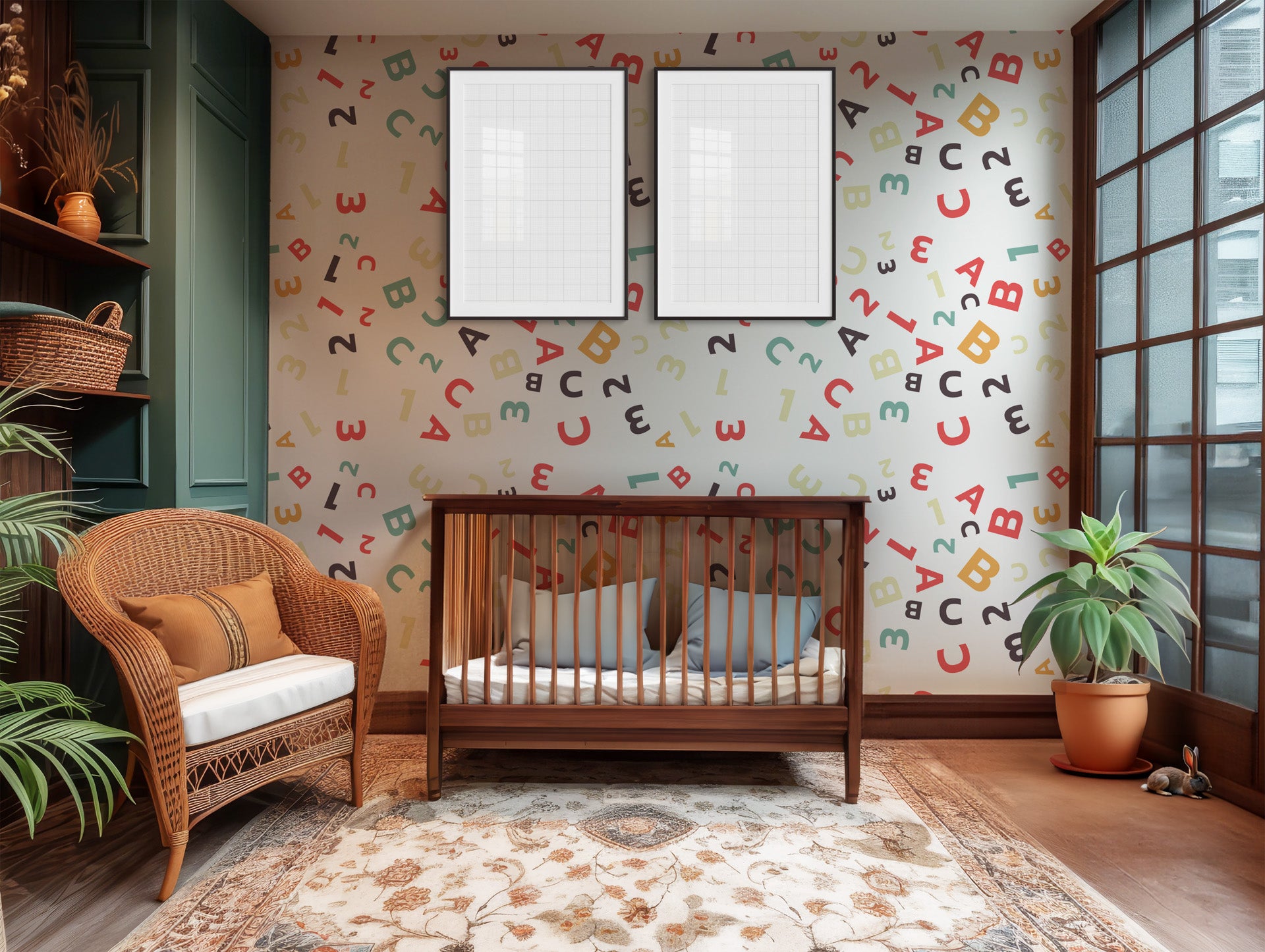 Wallpaper pattern, rich in color, showing a chaotic but informative mix of letters and numbers